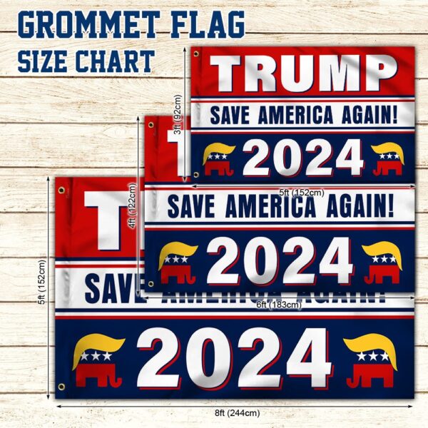 Trump 2024 Flag: Save America Again Grommet Banner LNT439GF - Image 5