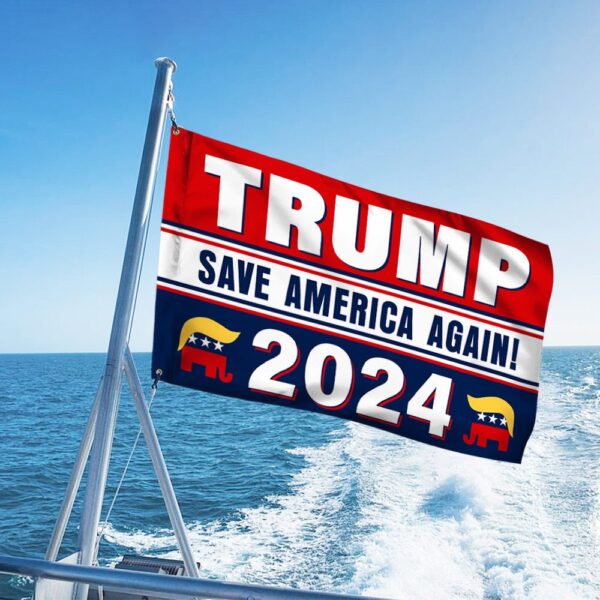 Trump 2024 Flag: Save America Again Grommet Banner LNT439GF - Image 4