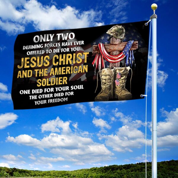 Veteran's Day Grommet Flag: Jesus, Soldier, & American Patriotism - Image 2