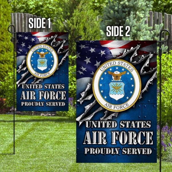 United States Air Force Veteran Proudly Served Garden Flag - Image 3