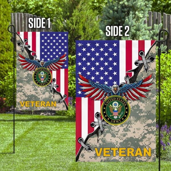United States Army Veteran American US Garden Flag - Image 3