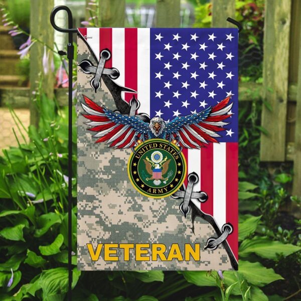 United States Army Veteran American US Garden Flag - Image 2