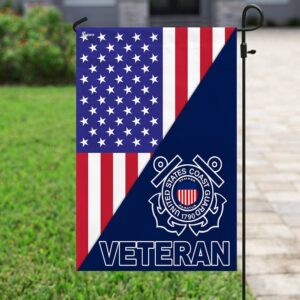 United States Coast Guard Veteran American Garden Flag