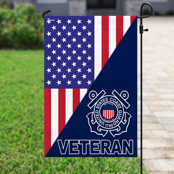 United States Coast Guard Veteran American Garden Flag