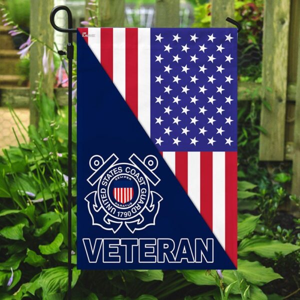 United States Coast Guard Veteran American Garden Flag - Image 2