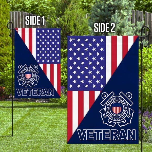 United States Coast Guard Veteran American Garden Flag - Image 3