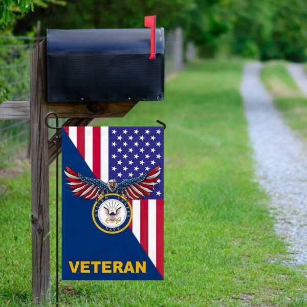 United States Navy American Veteran US Garden Flag