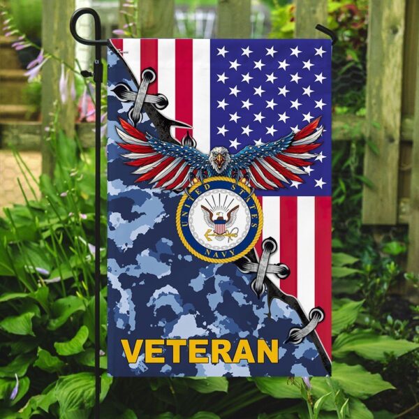 US Navy Veteran Garden Flag: American Pride Outdoor Decor - Image 2