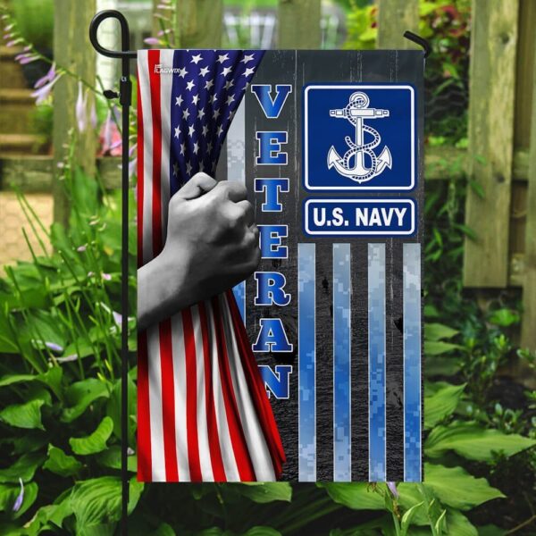 US Navy Veteran Garden Flag: Proudly Display Your Service - Image 2