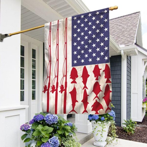 USA Fishing Flag: MLN1446F - Patriotic Fish Design - Image 2