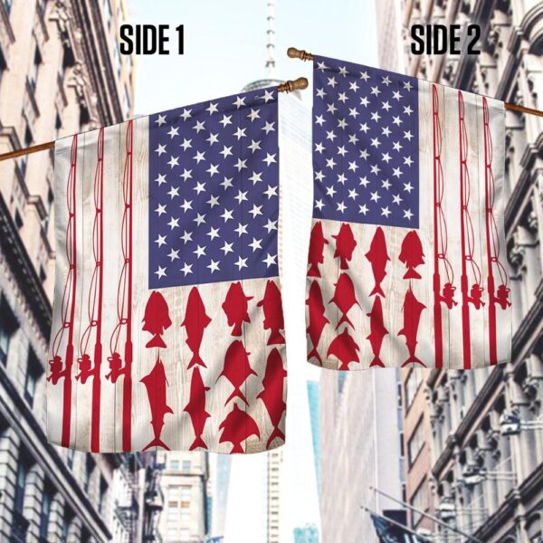 USA Fishing Flag: MLN1446F - Patriotic Fish Design - Image 3