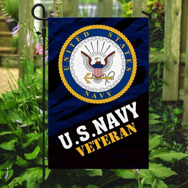 US Navy Veteran Garden Flag: Patriotic Home Decor - Image 2