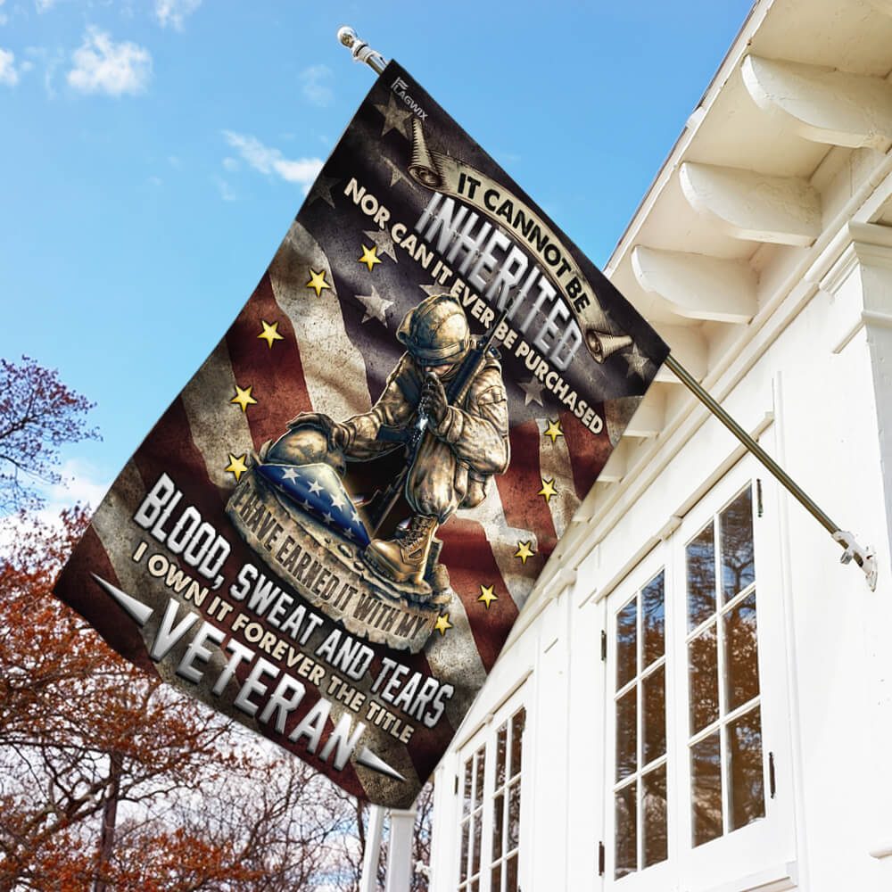 Veteran Earned It Flag: Blood, Sweat, Tears - Image 2