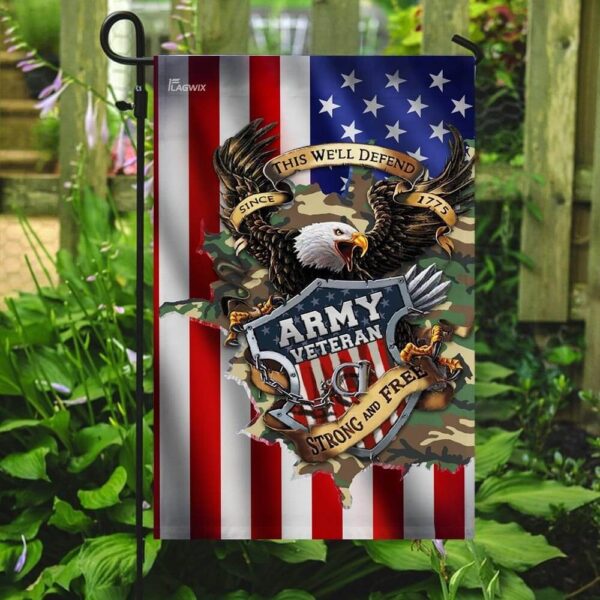 Veteran Garden Flag United States Army Veteran Since 1775 Garden Flag - Image 2