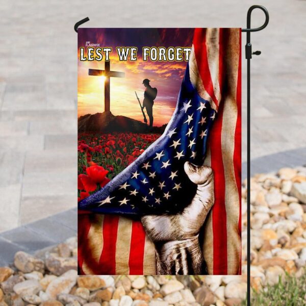 Veteran Poppy Memorial Day Flag: Lest We Forget - Image 8