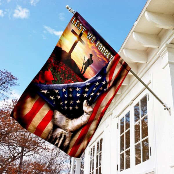 Veteran Poppy Memorial Day Flag: Lest We Forget - Image 2