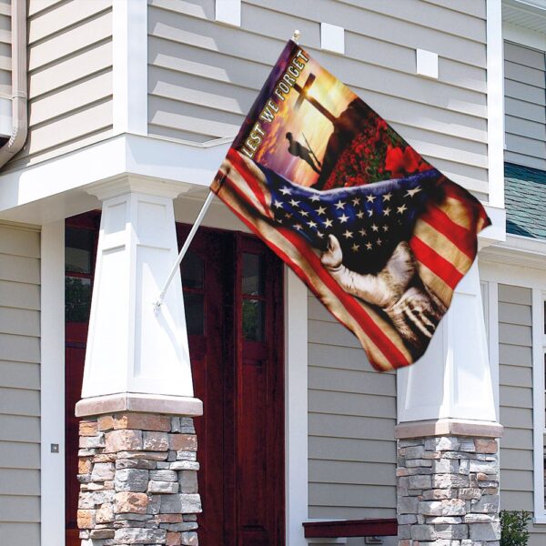 Veteran Poppy Memorial Day Flag: Lest We Forget - Image 4