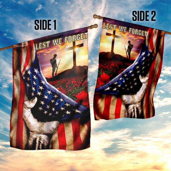 Veteran Poppy Memorial Day Flag: Lest We Forget - Image 5