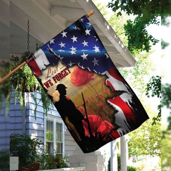 Veteran Remembrance Poppy & Lest We Forget Flag - Image 3
