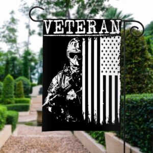 Patriotic Veteran Soldier USA Garden Flag