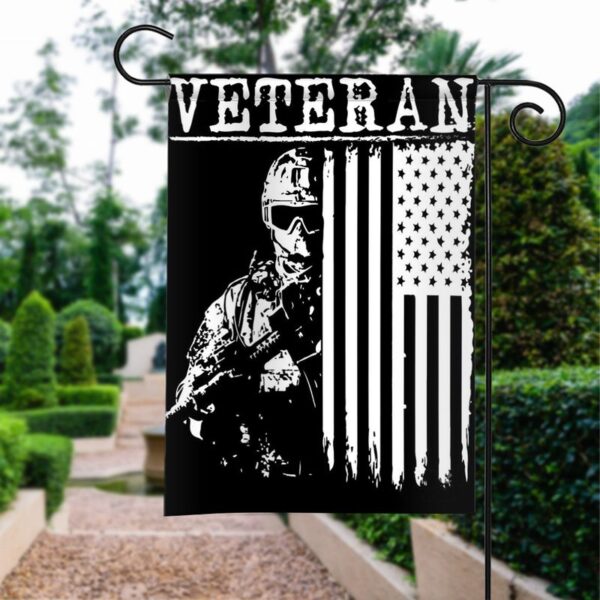 Patriotic Veteran Soldier USA Garden Flag