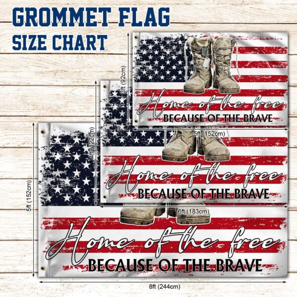 Veterans Day Grommet Flag: Home of the Free Because of the Brave - Image 5
