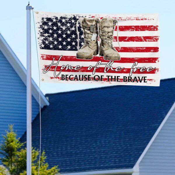 Veterans Day Grommet Flag: Home of the Free Because of the Brave - Image 3
