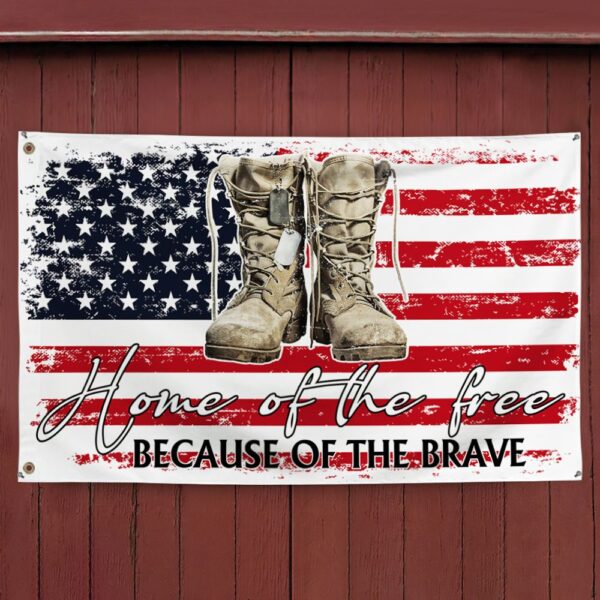 Veterans Day Grommet Flag: Home of the Free Because of the Brave - Image 4
