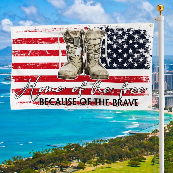 Veterans Day Grommet Flag: Home of the Free Because of the Brave - Image 2