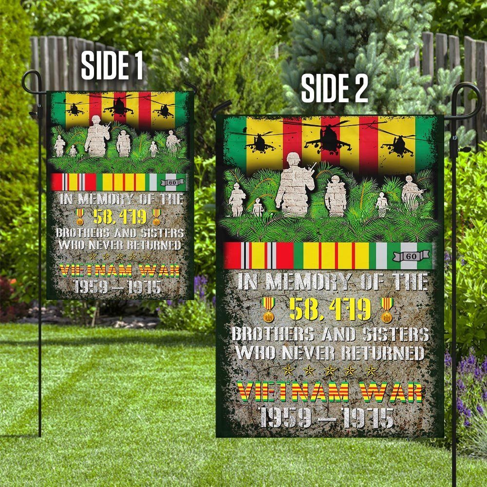 Vietnam Veterans In Memory Of Brothers And Sisters Garden Flag - Image 2