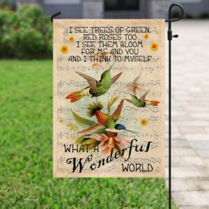 What A Wonderful World Hummingbird Flag PN111F