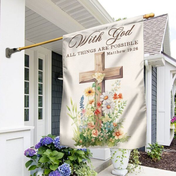 God's Grace Wooden Cross with Flowers - TQN1371F - Image 2