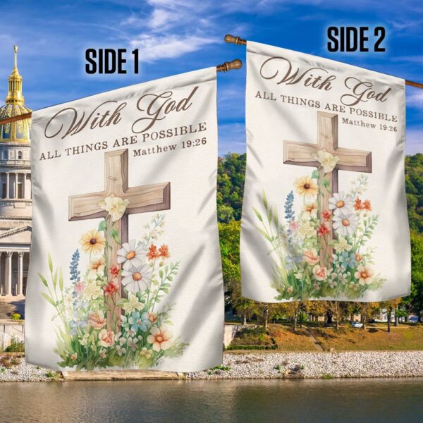 God's Grace Wooden Cross with Flowers - TQN1371F - Image 3
