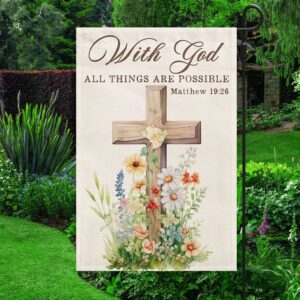 God's Grace Wooden Cross with Flowers - TQN1371F
