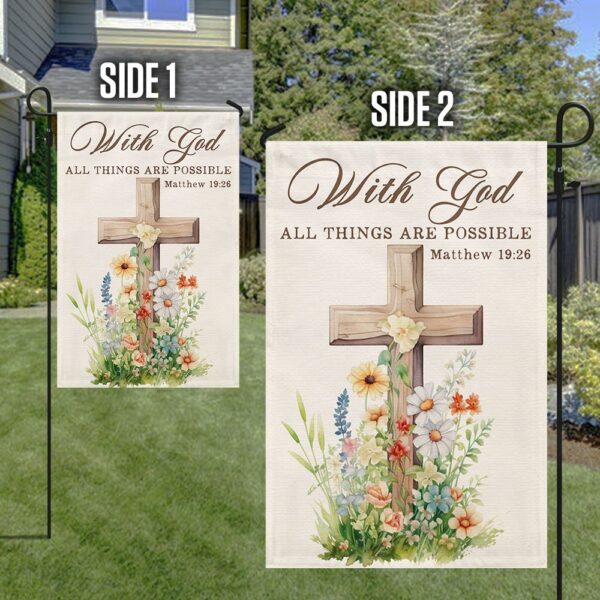 God's Grace Wooden Cross with Flowers - TQN1371F - Image 5