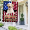 Yellow Lab American Flag Welcome Mat - TQN1135Fv1a