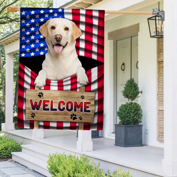 Yellow Lab American Flag Welcome Mat - TQN1135Fv1a