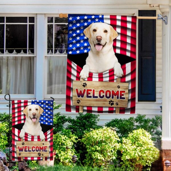 Yellow Lab American Flag Welcome Mat - TQN1135Fv1a - Image 4